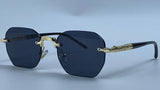 Vintage Octagon Rimless Geometric Sunglasses