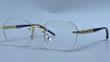Vintage Octagon Rimless Geometric Sunglasses
