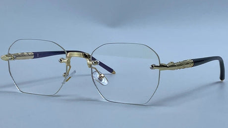 Vintage Octagon Rimless Geometric Sunglasses