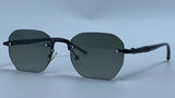 Vintage Octagon Rimless Geometric Sunglasses