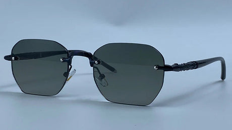 Vintage Octagon Rimless Geometric Sunglasses