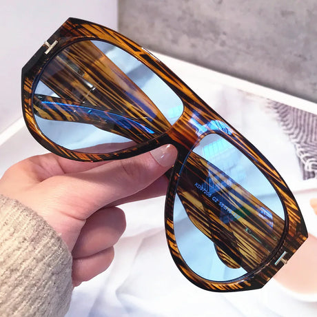 Vintage Oversize Wide Leg Stripe Sunglasses