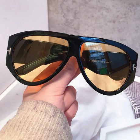 Vintage Oversize Wide Leg Stripe Sunglasses