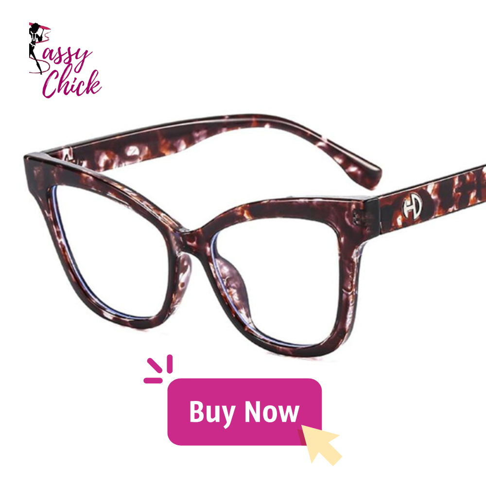 Vintage Oversized Cat Eye Frame Eyewear Sassy Chick Logo