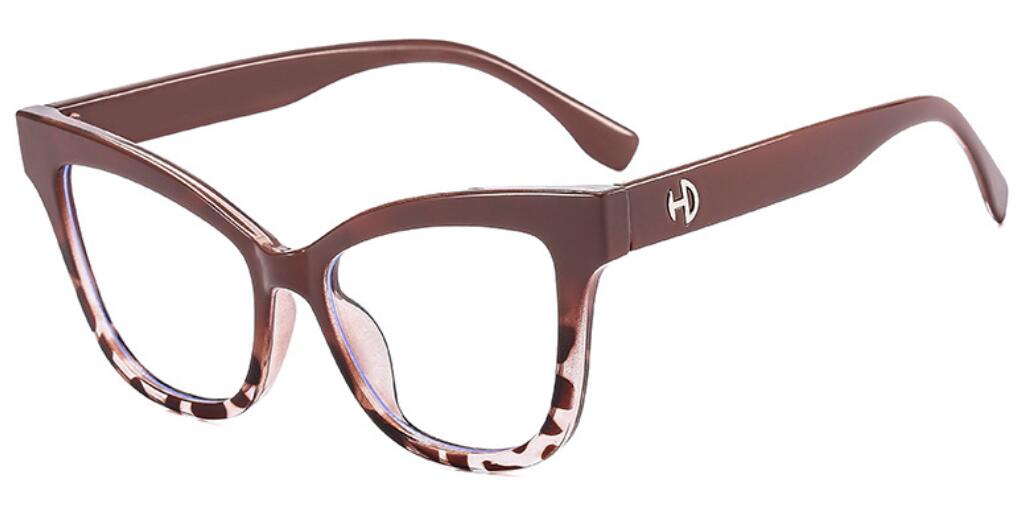 Vintage Oversized Cat Eye Frame Eyewear brown