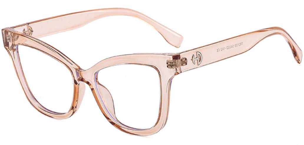 Vintage Oversized Cat Eye Frame Eyewear transparent brown