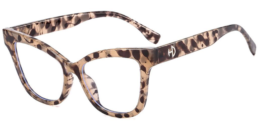 Vintage Oversized Cat Eye Frame Eyewear beige/ brown 