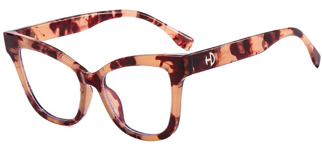 Vintage Oversized Cat Eye Frame Eyewear red/ transparent 
