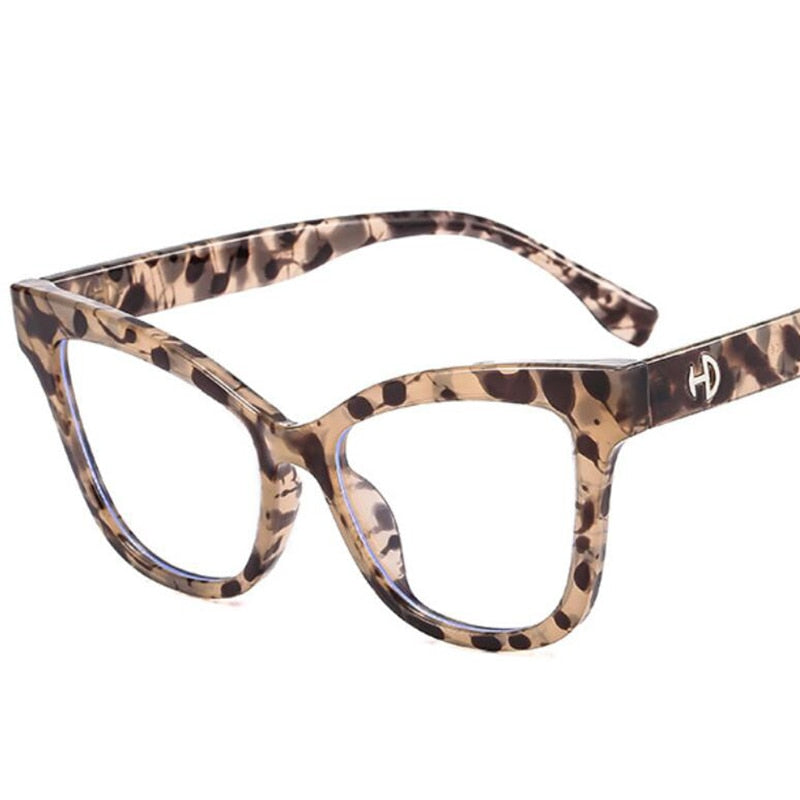 Vintage Oversized Cat Eye Frame Eyewear beige/ brown