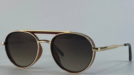 Vintage Oversized Double Beam Oval Sunglasses