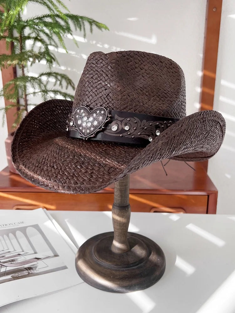 Vintage Panama Cowboy Hat brown