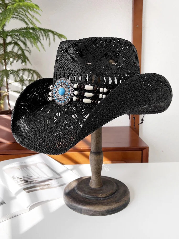 Vintage Panama Cowboy Hat black