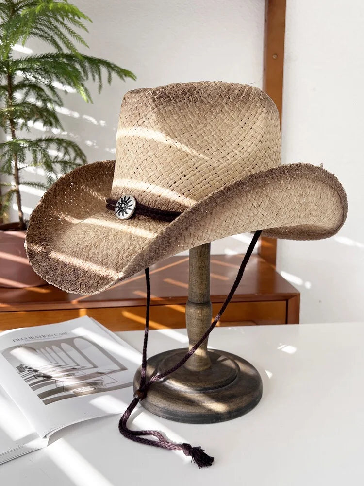 Vintage Panama Cowboy Hat brown 