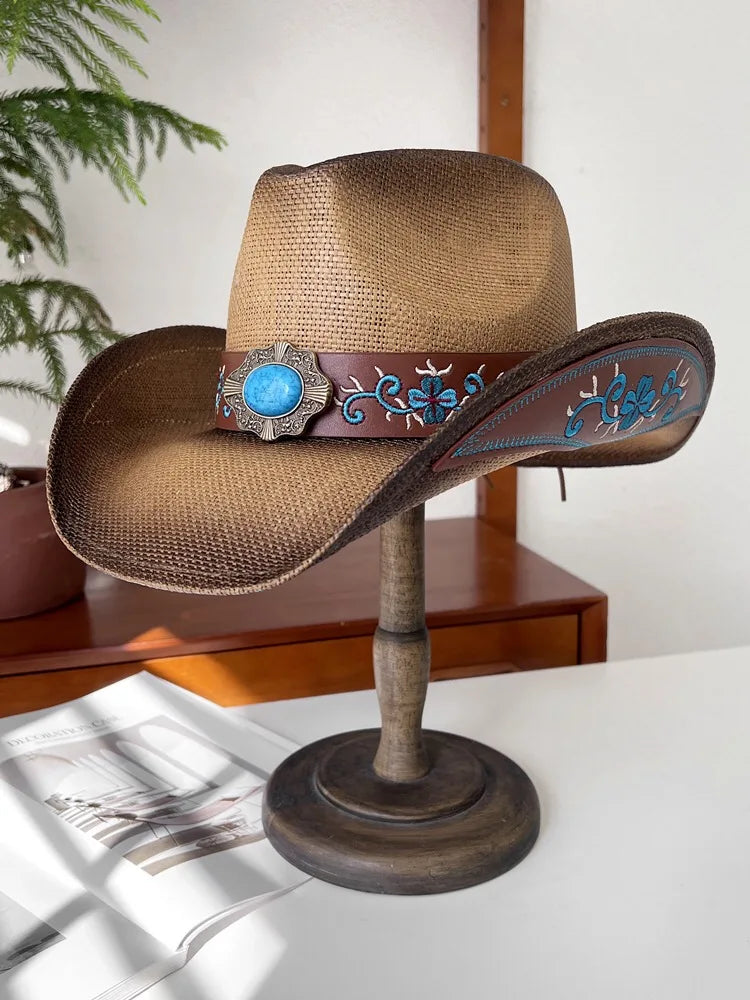 Vintage Panama Cowboy Hat brown