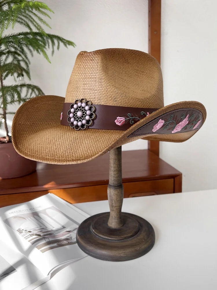 Vintage Panama Cowboy Hat brown
