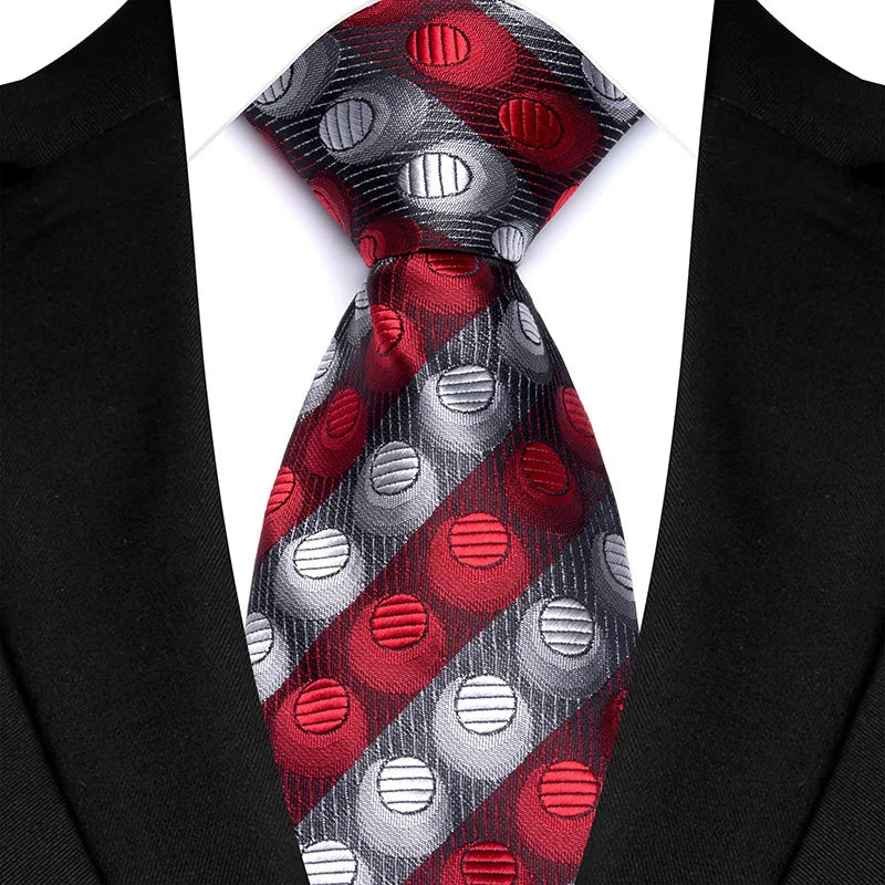 Red Vintage Polka Dots 8CM Wedding Necktie