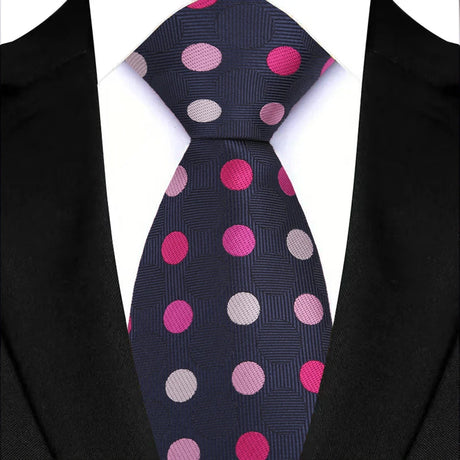 Blue Vintage Polka Dots 8CM Wedding Necktie