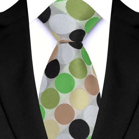 Green Vintage Polka Dots 8CM Wedding Necktie