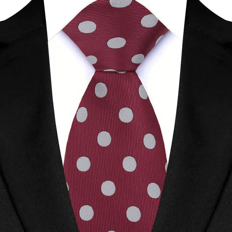 Red Vintage Polka Dots 8CM Wedding Necktie