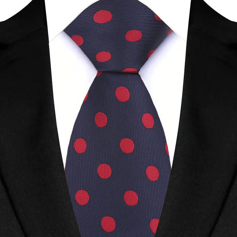Blue Vintage Polka Dots 8CM Wedding Necktie