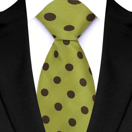 Green Vintage Polka Dots 8CM Wedding Necktie