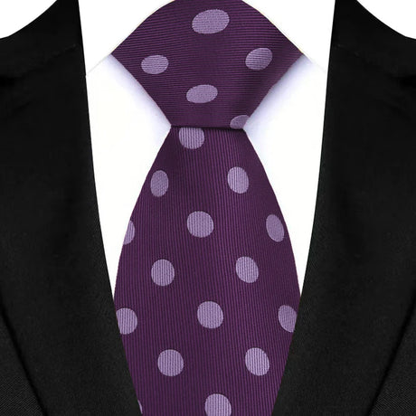 Purple Vintage Polka Dots 8CM Wedding Necktie