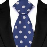 Blue Vintage Polka Dots 8CM Wedding Necktie