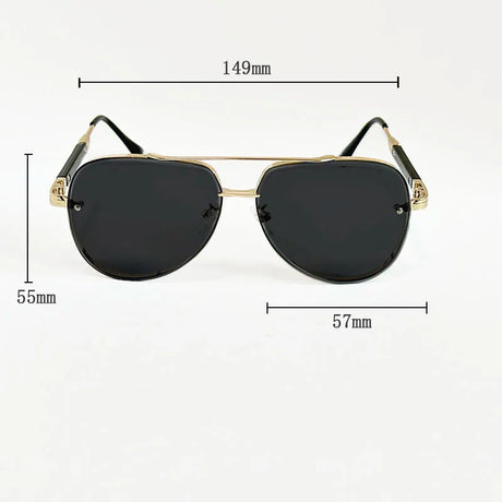Size of Vintage Retro Oval Men Sunglasses