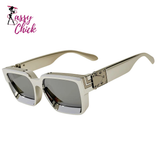 Vintage Retro Square Men Sunglass Sassy Chick Logo