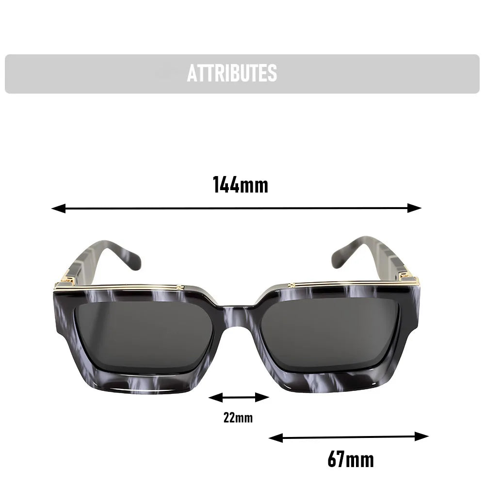 Size of Vintage Retro Square Men Sunglass