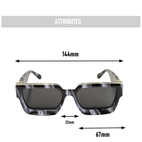 Size of Vintage Retro Square Men Sunglass