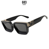 Black Vintage Retro Square Men Sunglass