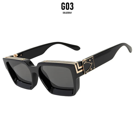 Black Vintage Retro Square Men Sunglass