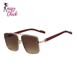 Vintage Retro Square Men Sunglasses Sassy Chick Logo