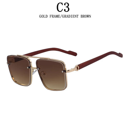 Brown Vintage Retro Square Men Sunglasses