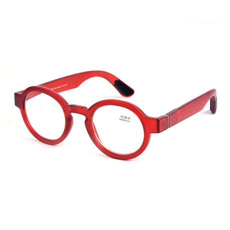 Red Vintage Round Frame Clear Elderly Reading Eyewear
