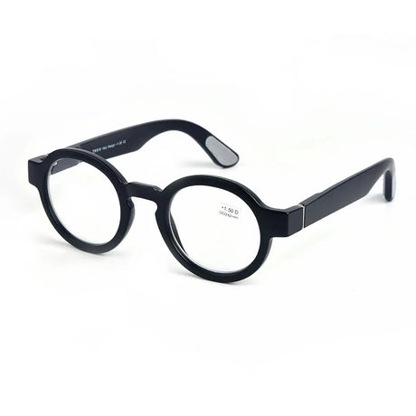 Black Vintage Round Frame Clear Elderly Reading Eyewear