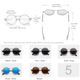 Size of Vintage Round Metal Frame Polarized Gothic Steampunk Sunglasses