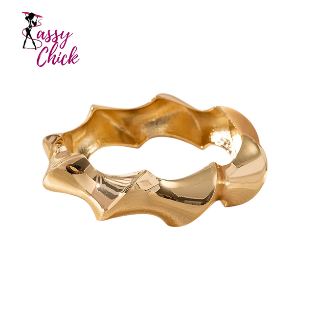Vintage Smooth Wide Thick Cuff Bracelet Sassy Chick Logo