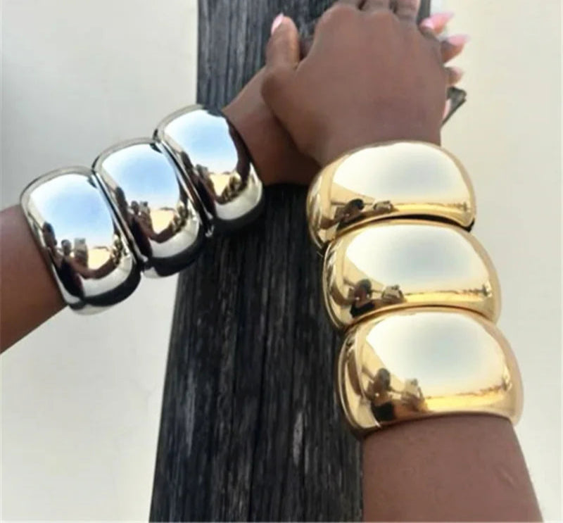 using Vintage Smooth Wide Thick Cuff Bracelet