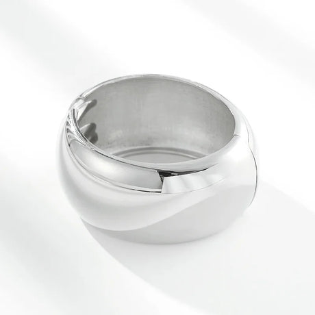 silver round cuff bracelet 