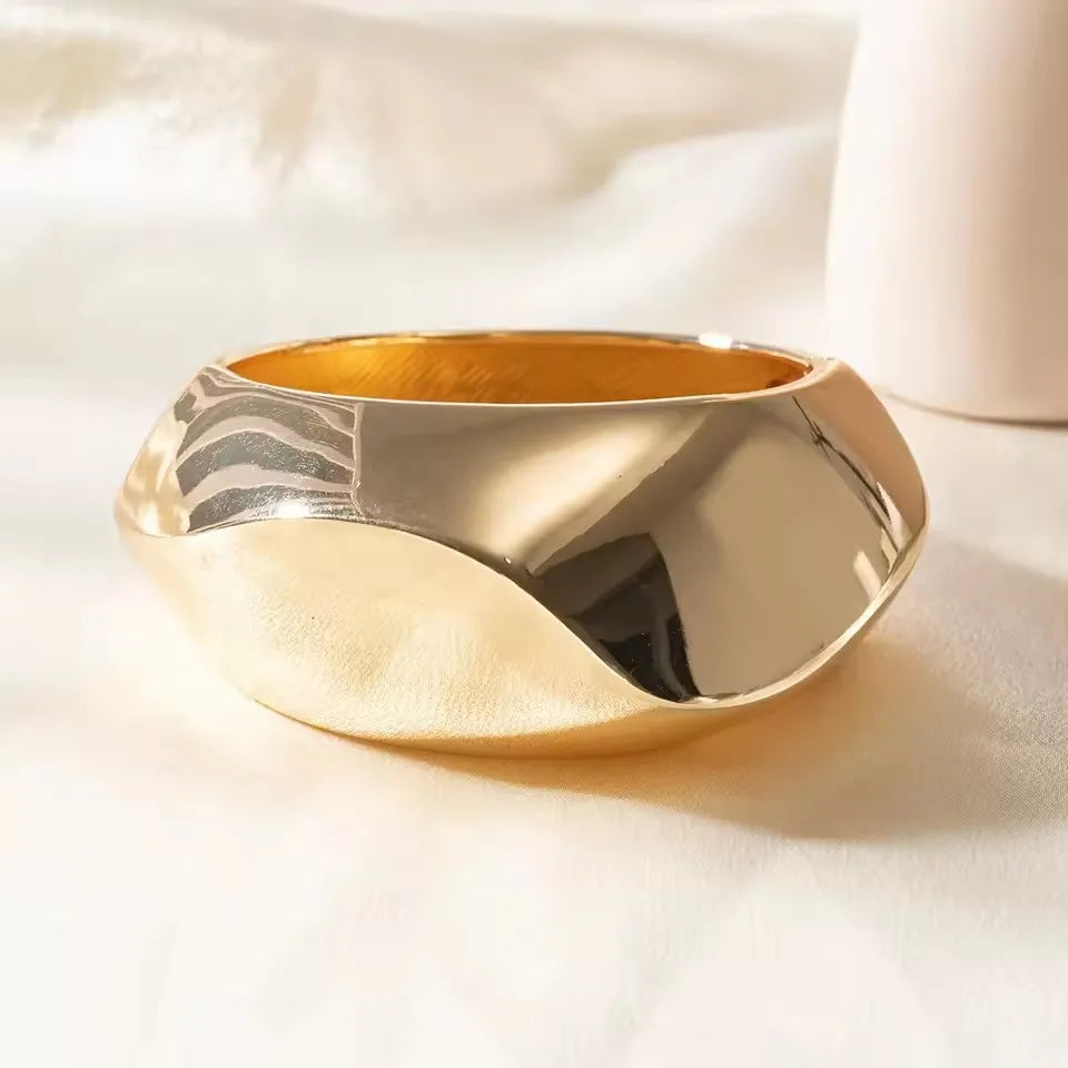 gold geometric cuff bracelet 