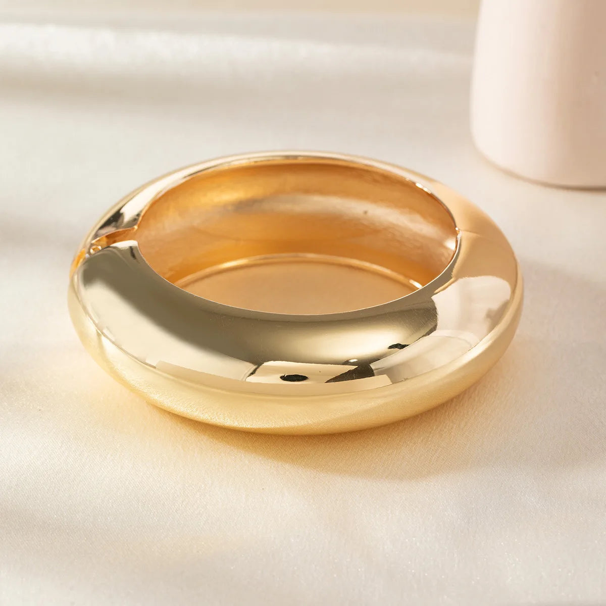 gold round cuff bracelet