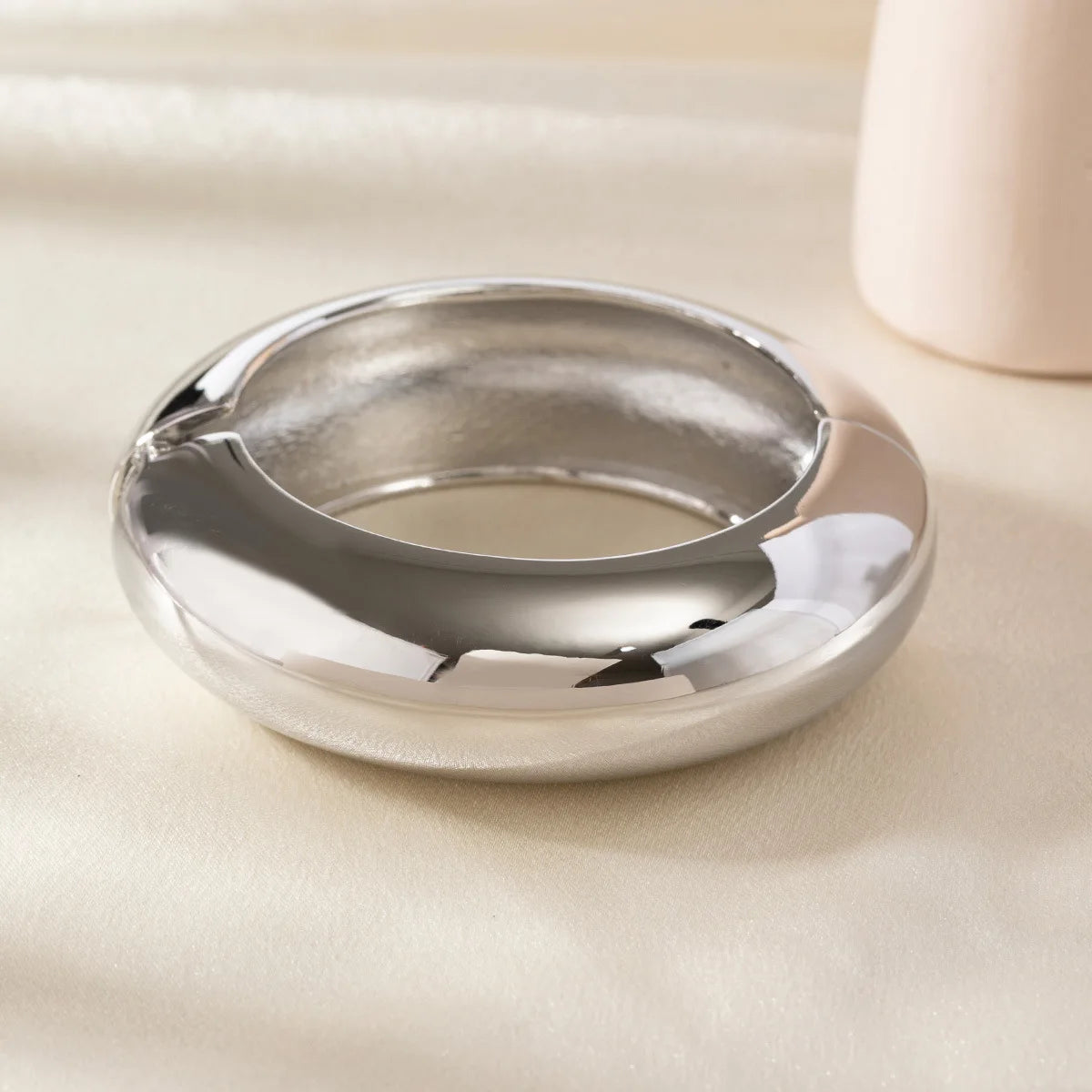 silver round cuff bracelet