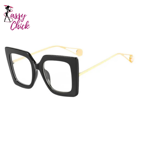 Vintage Square Blue Light Eyewear Sassy Chick Logo
