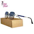 Vintage Square Designer Men Sunglasses Sassy Chick Logo