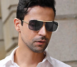 Vintage Square Driving Sunglasses black gold 
