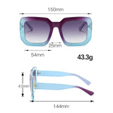 Size of Vintage Square Gradient Glasses
