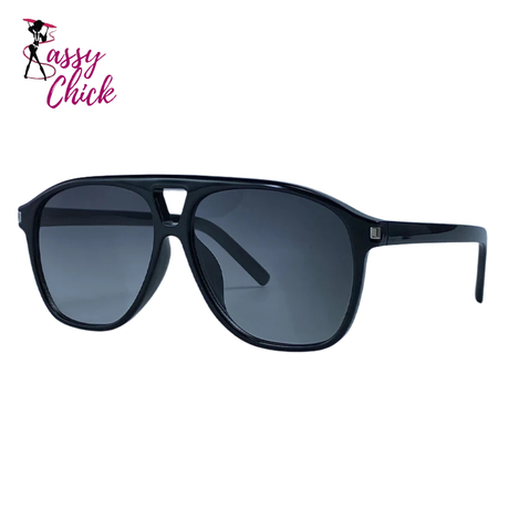 Vintage Square Pilot Outdoor Punk Sunglasses Sassy Chick Logo