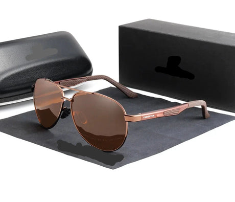 Vintage Square Polarized UV400 Sunglasses brown